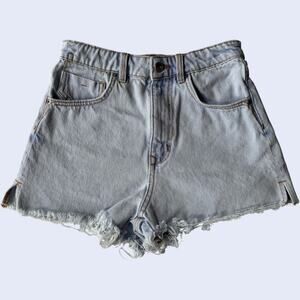 Zara Womens Denim Shorts Size 2 EUR 34 Light Blue High Waisted